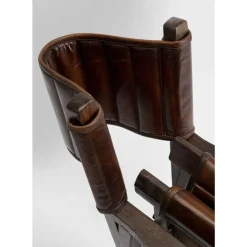 New Armlehnstuhl Twist Leder Braun Stühle