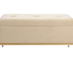 Bank Buttons Storage Beige Klein Sitzbänke