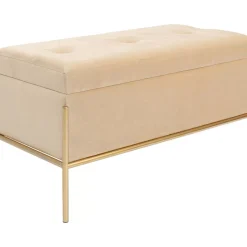 Bank Buttons Storage Beige Klein Sitzbänke