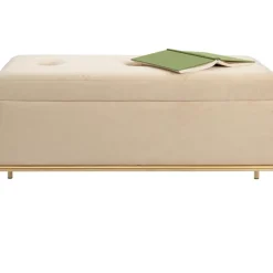 Bank Buttons Storage Beige Klein Sitzbänke