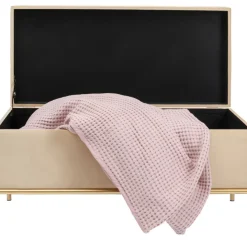 Bank Buttons Storage Beige Klein Sitzbänke