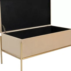Bank Buttons Storage Beige Klein Sitzbänke