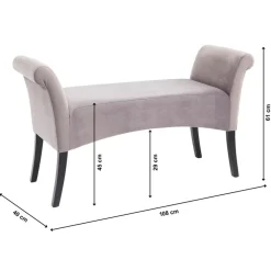Bank Motley Velvet Silvergrey Sitzbänke