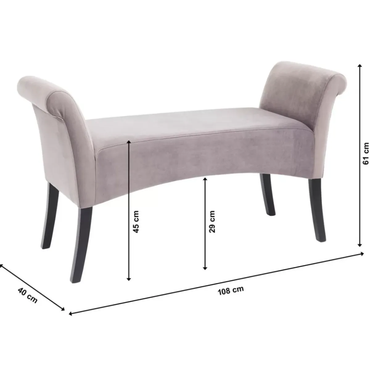 Bank Motley Velvet Silvergrey Sitzbänke