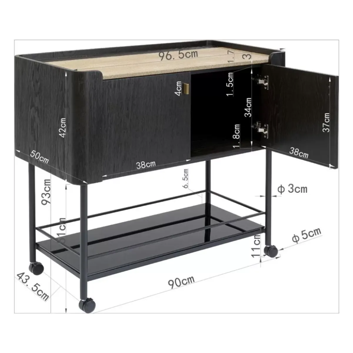 Best Barwagen Milano 93X96 Bars