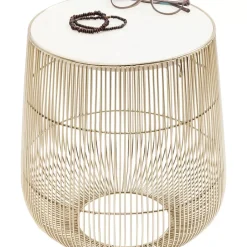 Discount Beistelltisch Beam Weiss Marmor Messing O32Cm Tische