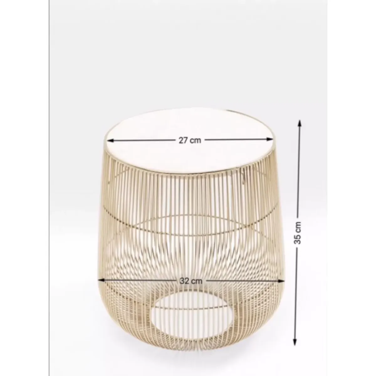 Discount Beistelltisch Beam Weiss Marmor Messing O32Cm Tische