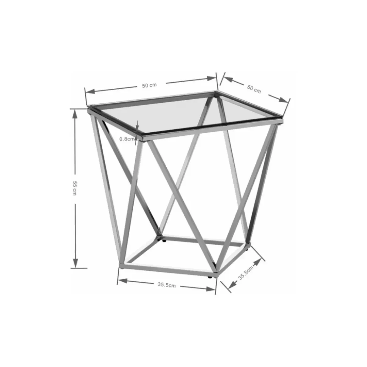 Discount Beistelltisch Cristallo 50X50Cm Tische