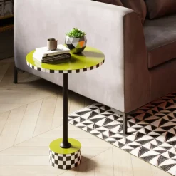 Clearance Beistelltisch Domero Checkers Olive O25Cm Tische