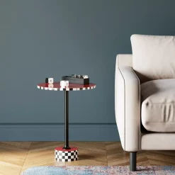 Beistelltisch Domero Checkers Rot O40Cm Tische
