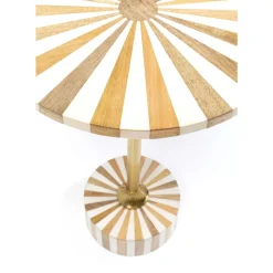 Discount Beistelltisch Domero Cirque Gold Weis O40Cm Tische
