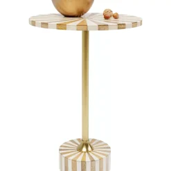 Discount Beistelltisch Domero Cirque Gold Weis O40Cm Tische