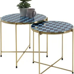 Beistelltisch Priya Blau (2/Set) Tische