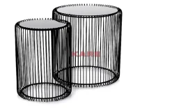 Clearance Beistelltisch Wire Schwarz (2/Set) O44Cm Tische
