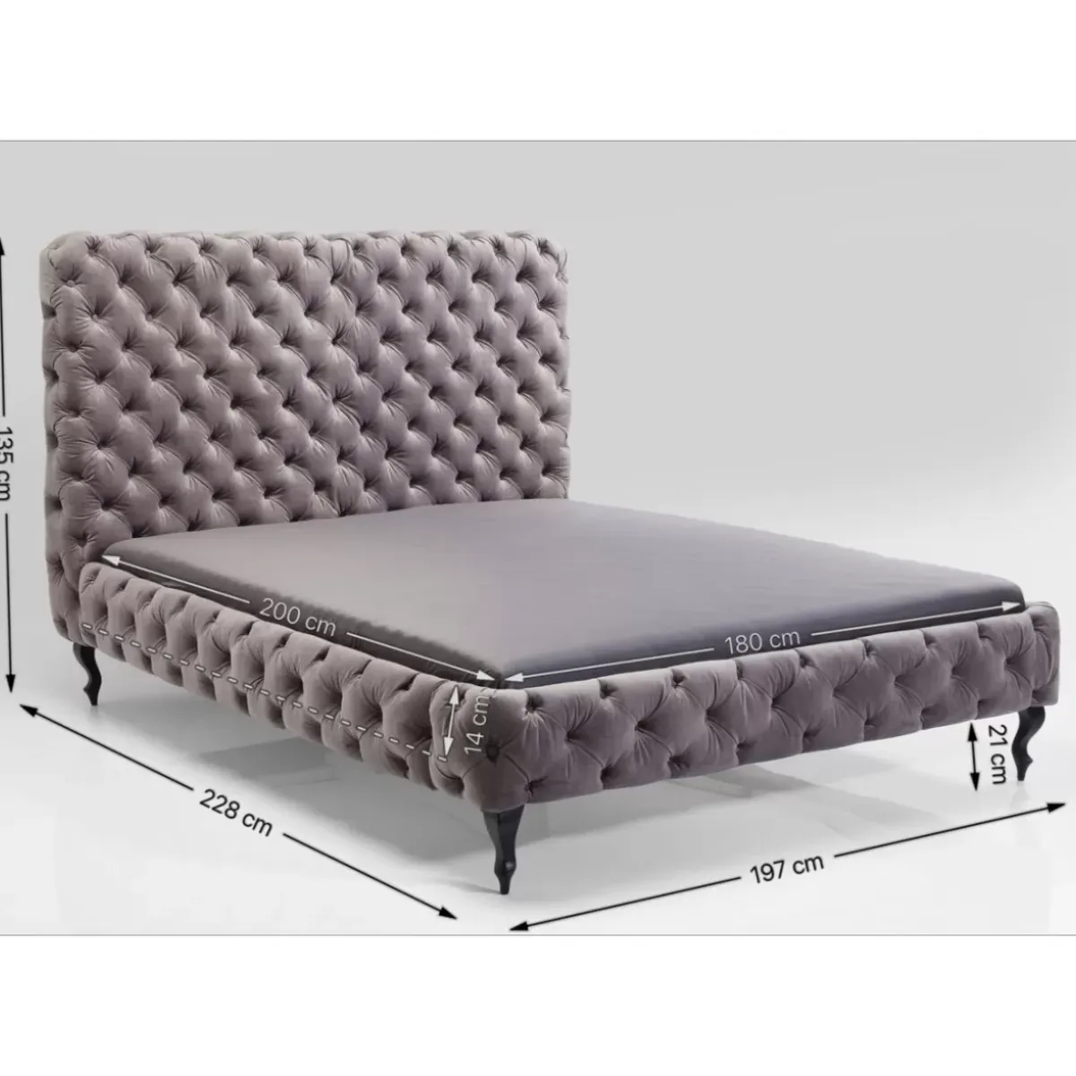 Hot Bett Desire Hoch Silbergrau 180X200 Cm Betten
