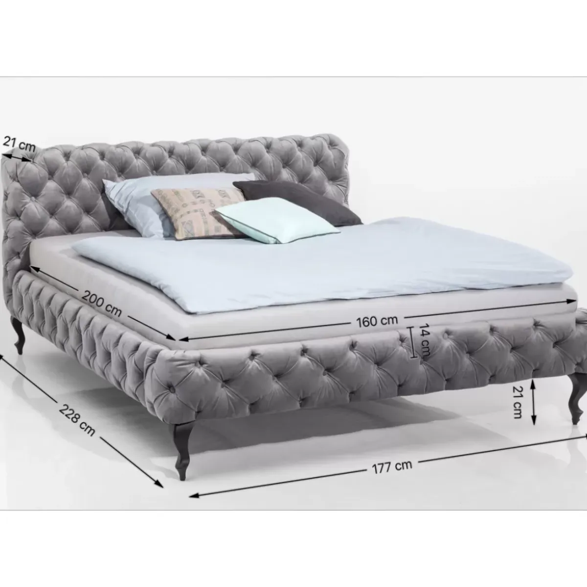 Clearance Bett Desire Velvet Ecru 160X200Cm Betten