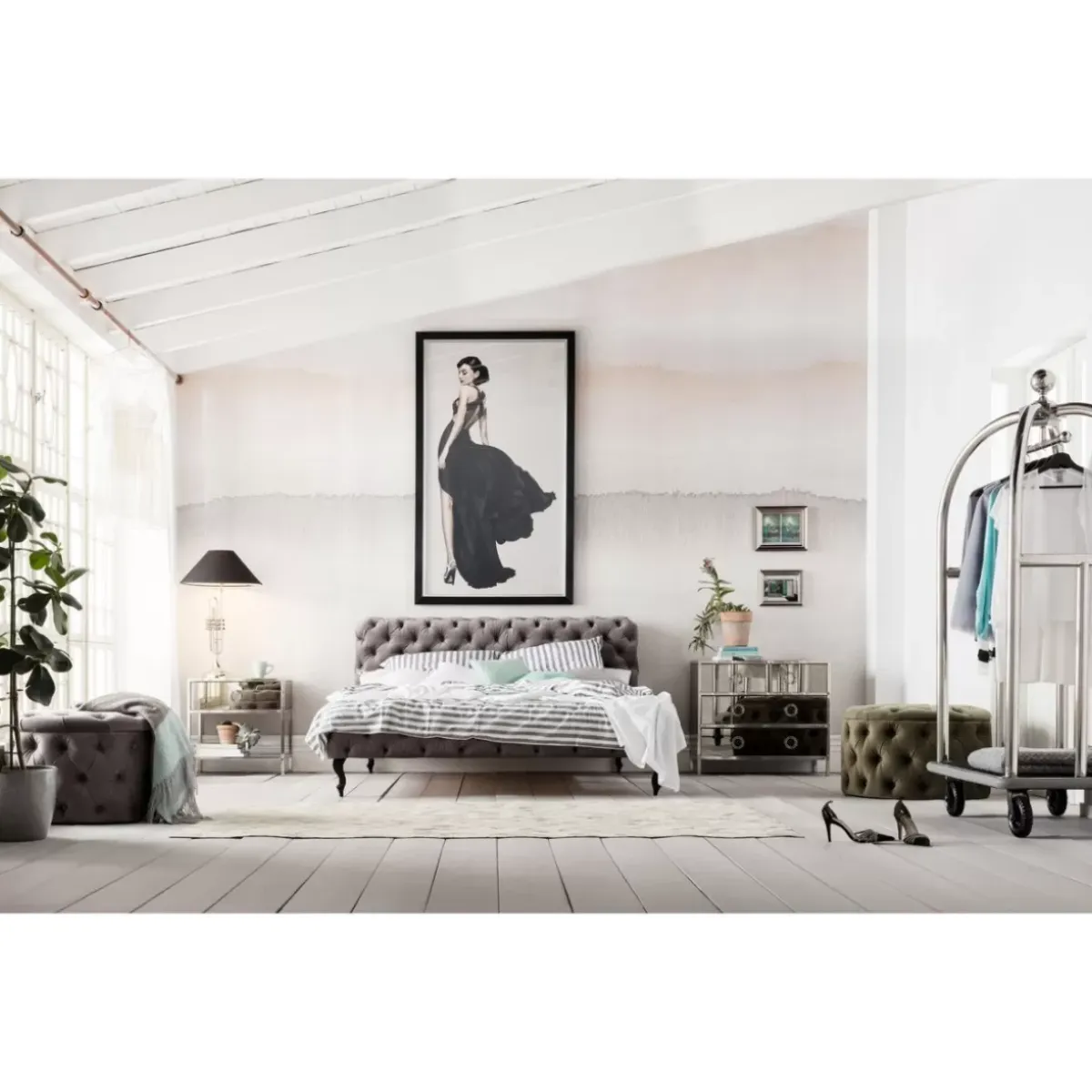 New Bett Desire Velvet Silbergrau 200X200Cm Betten