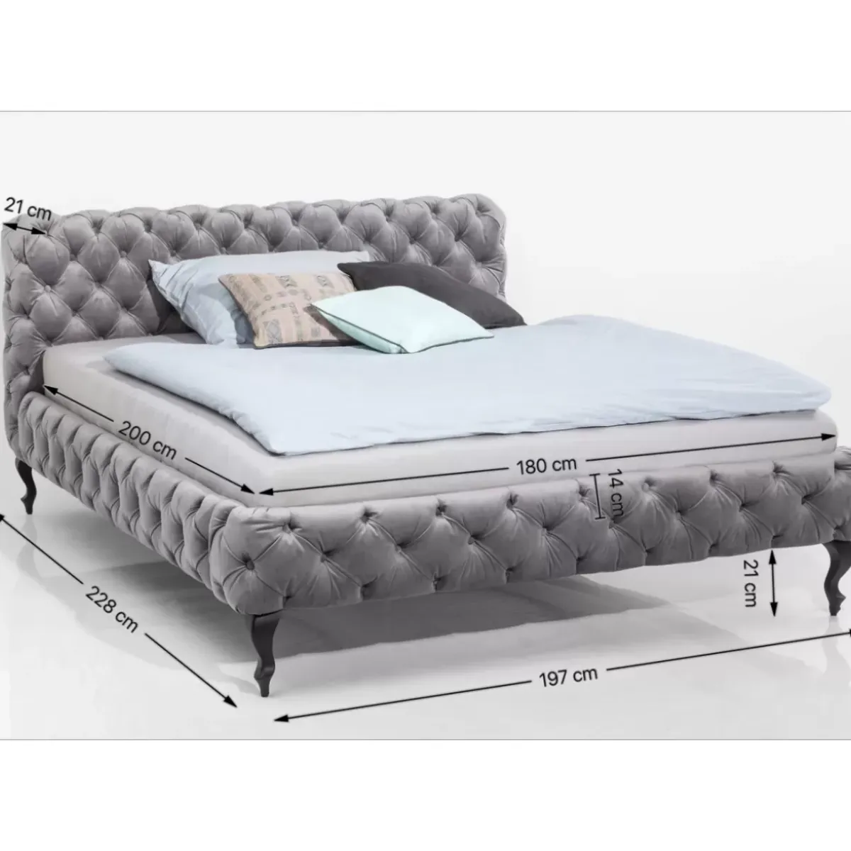 Sale Bett Desire Velvet Silbergrau 180X200 Cm Betten