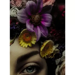 Online Bild Glas Flower Art Lady 120X120Cm Bilder