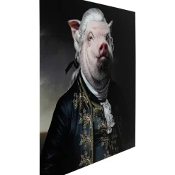 Sale Bild Glas Gentleman Pig 120X120 Bilder