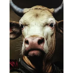 Sale Bild Glas Knight Cow 120X120 Bilder