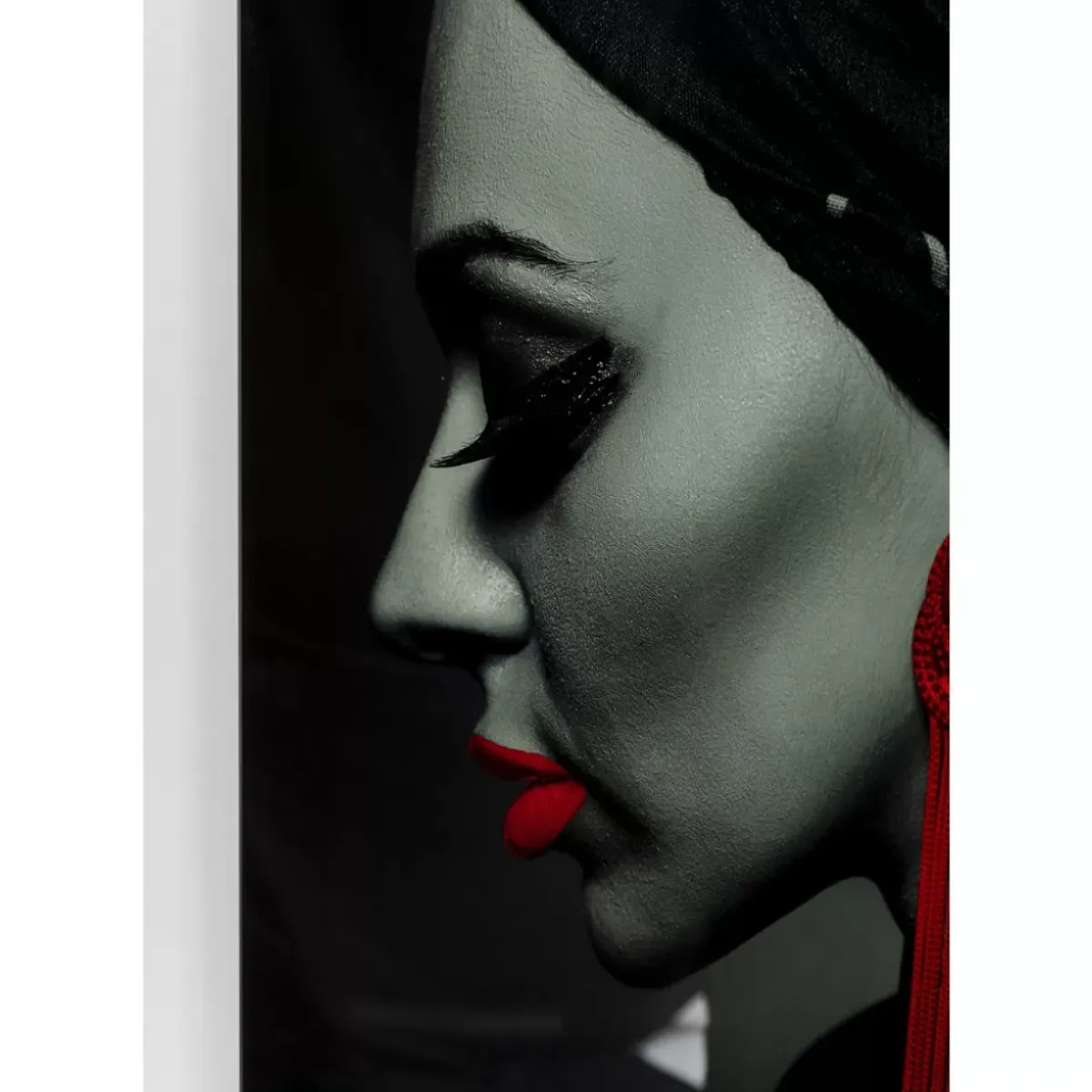 Discount Bild Glas Lady Red Earring 80X120 Bilder