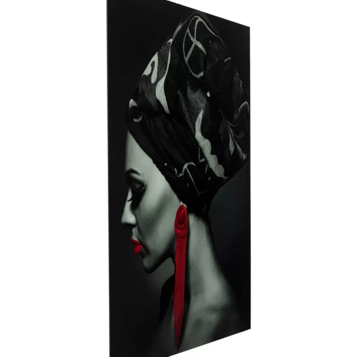 Discount Bild Glas Lady Red Earring 80X120 Bilder
