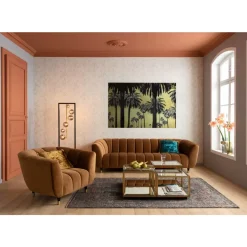 Sale Bild Glas Metallic Palms 180X120Cm Bilder