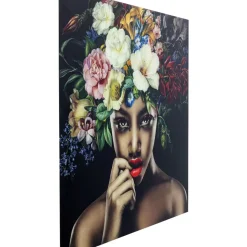 Sale Bild Glas Pretty Flower Woman 120X120 Bilder