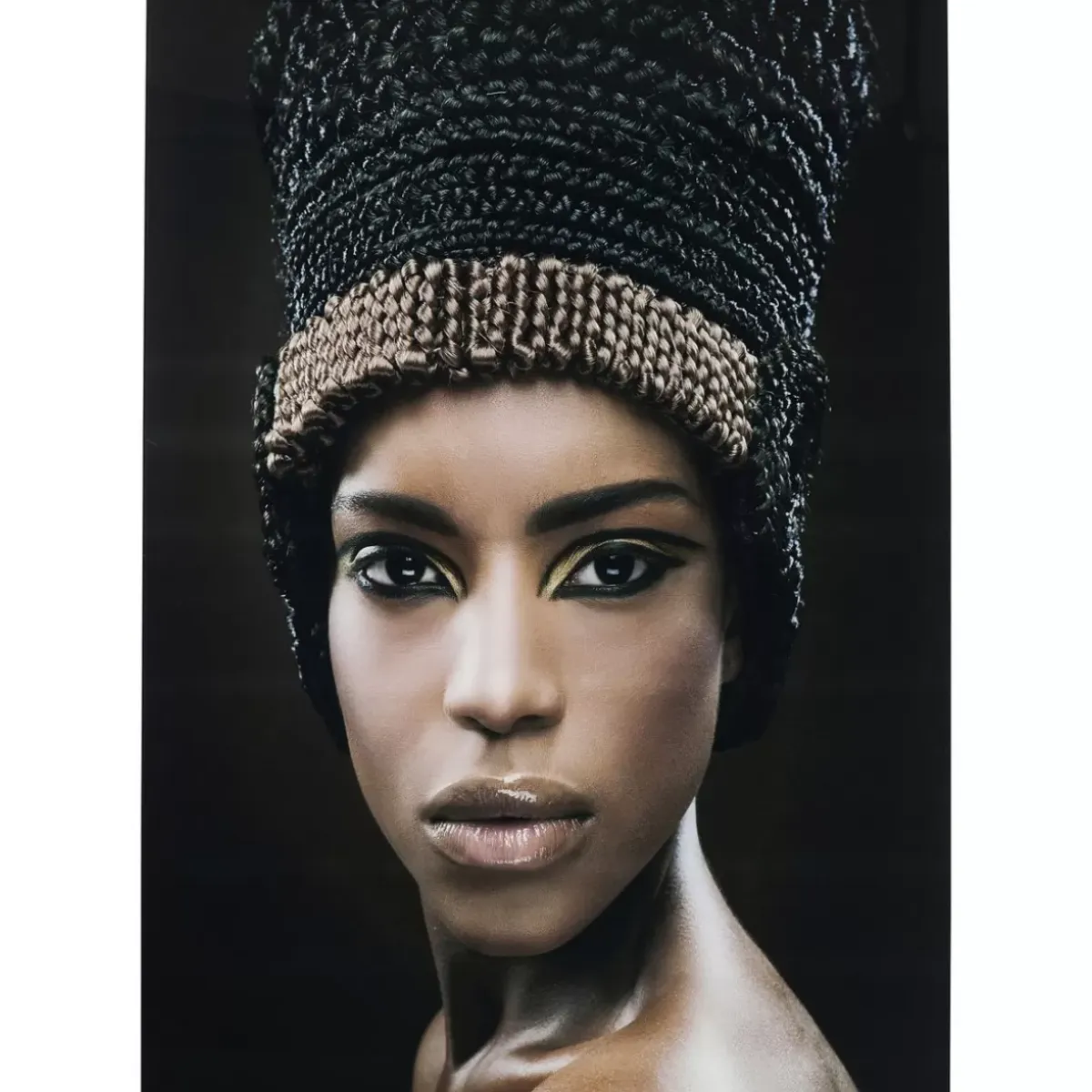 Discount Bild Glas Royal Headdress Face 150X100Cm Bilder