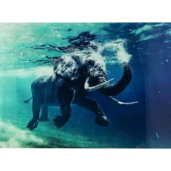 Discount Bild Glas Swimming Elephant 180X120Cm Bilder