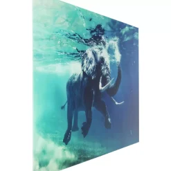 Discount Bild Glas Swimming Elephant 180X120Cm Bilder