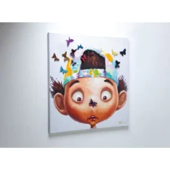 Best Bild Touched Boy With Butterflies 100X100Cm Bilder