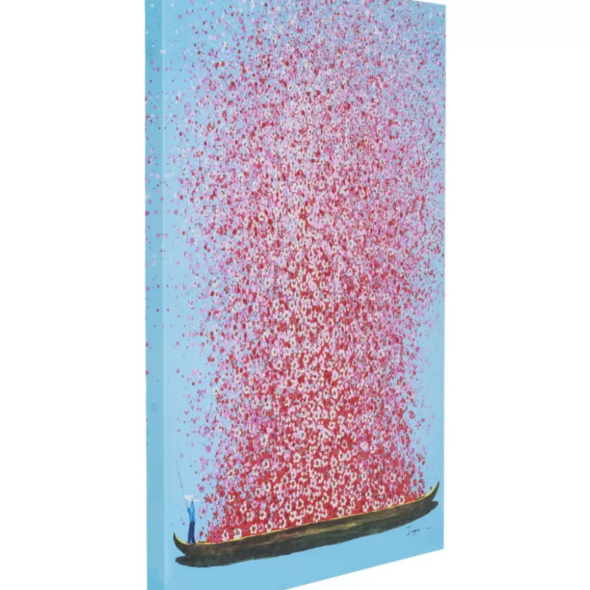 Outlet Bild Touched Flower Boat Blau Pink 80X100Cm Bilder