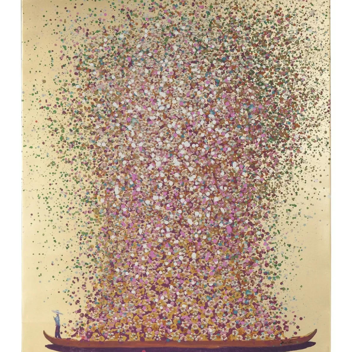 Discount Bild Touched Flower Boat Gold Pink 160X120Cm Bilder