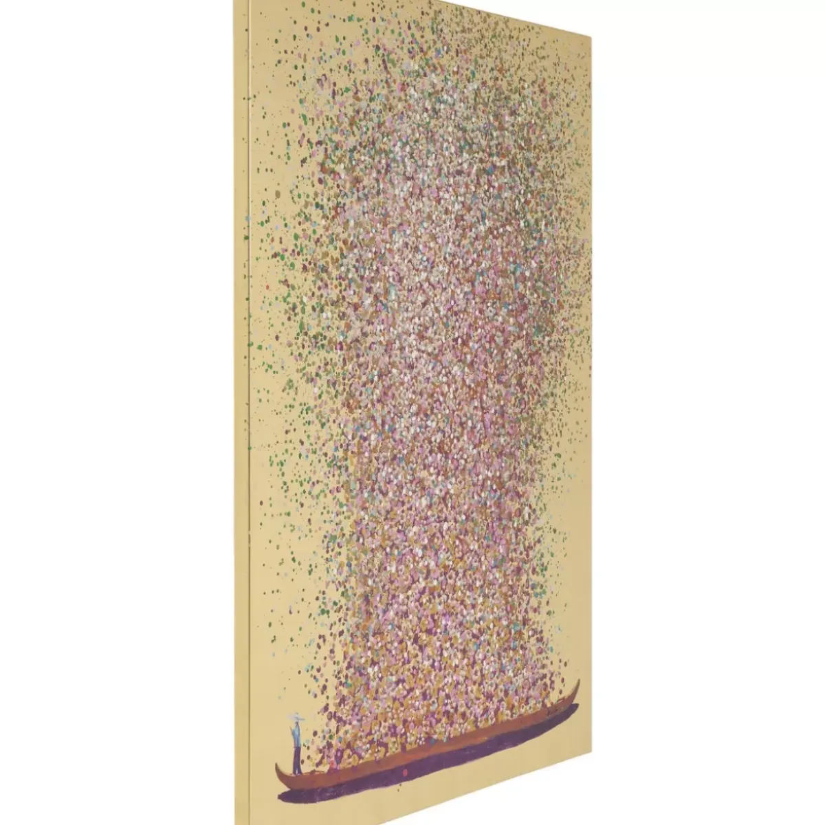 Outlet Bild Touched Flower Boat Gold Pink 100X80Cm Bilder