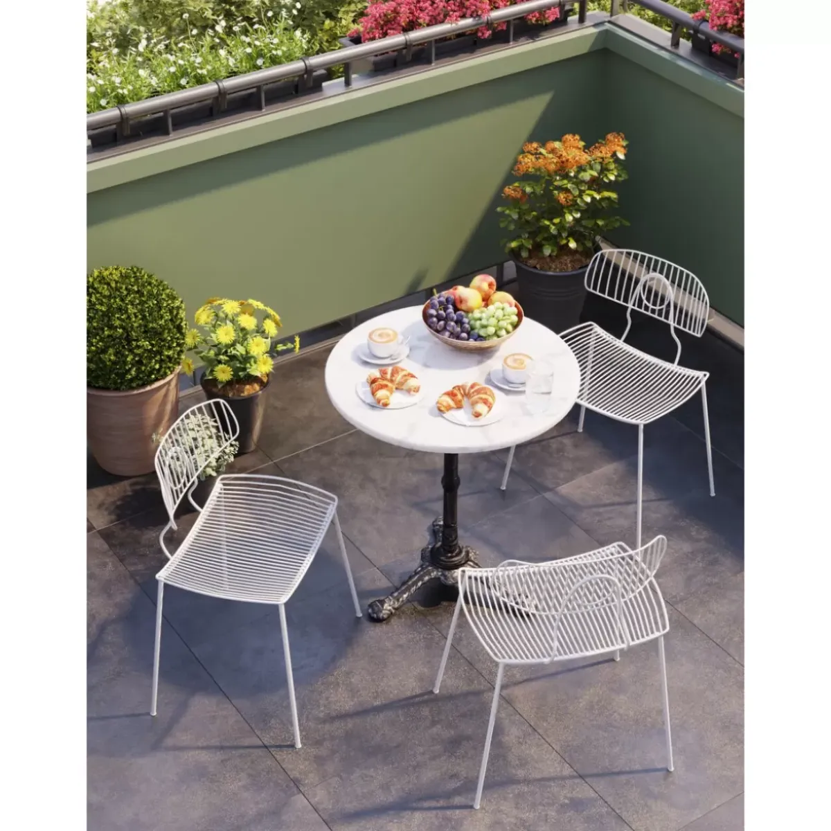 New Bistrotisch Kaffeehaus Rund Weiss O60 Outdoormöbel
