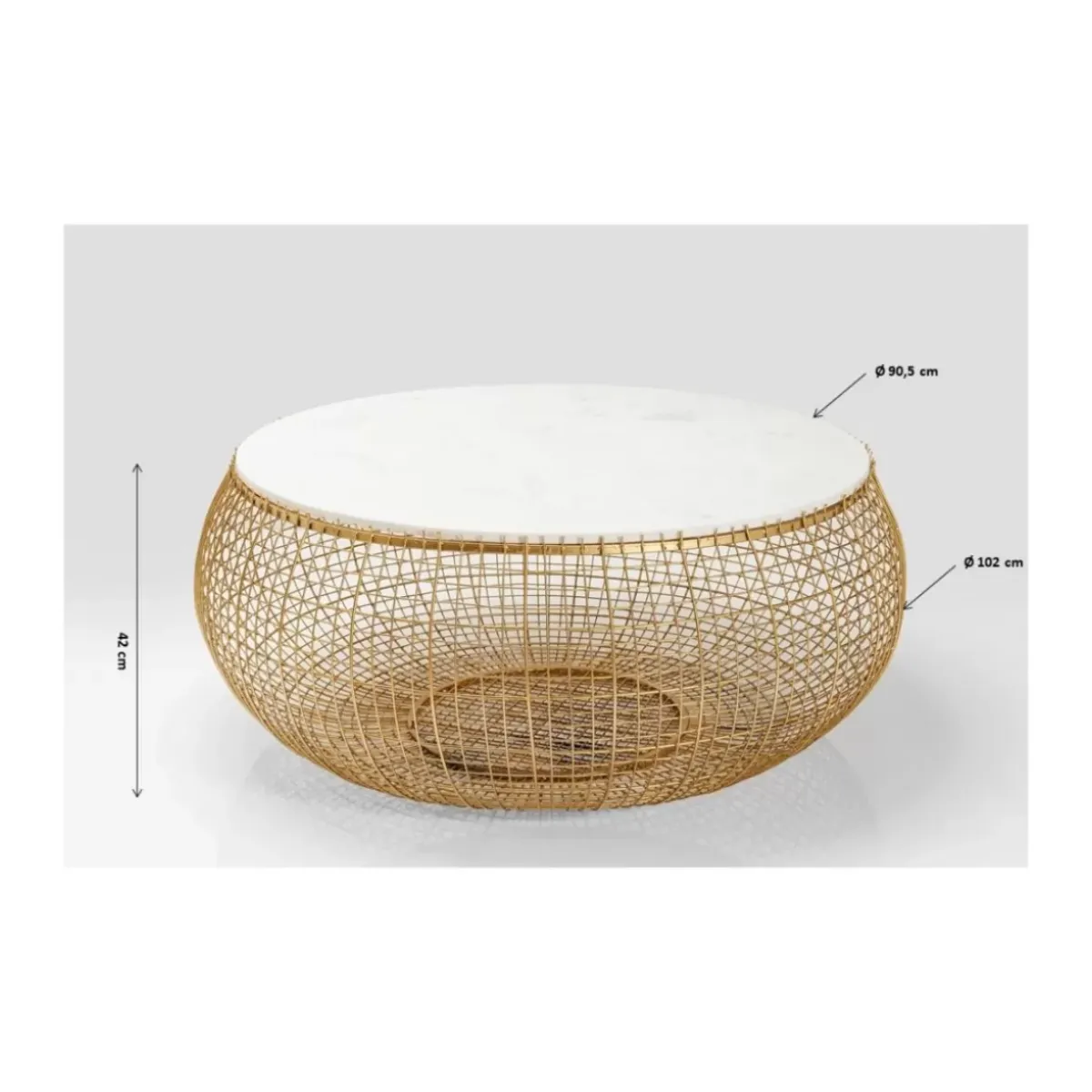 Best Couchtisch Cesta Marmor Gold O100Cm Tische