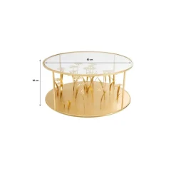 Discount Couchtisch Flower Meadow Gold O80 Tische