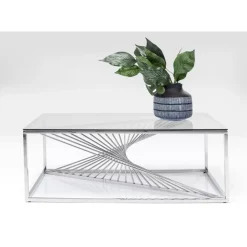 New Couchtisch Laser Silber Klarglas 120X60 Tische