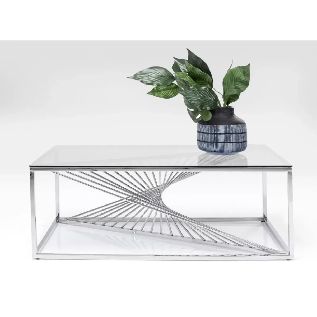 New Couchtisch Laser Silber Klarglas 120X60 Tische