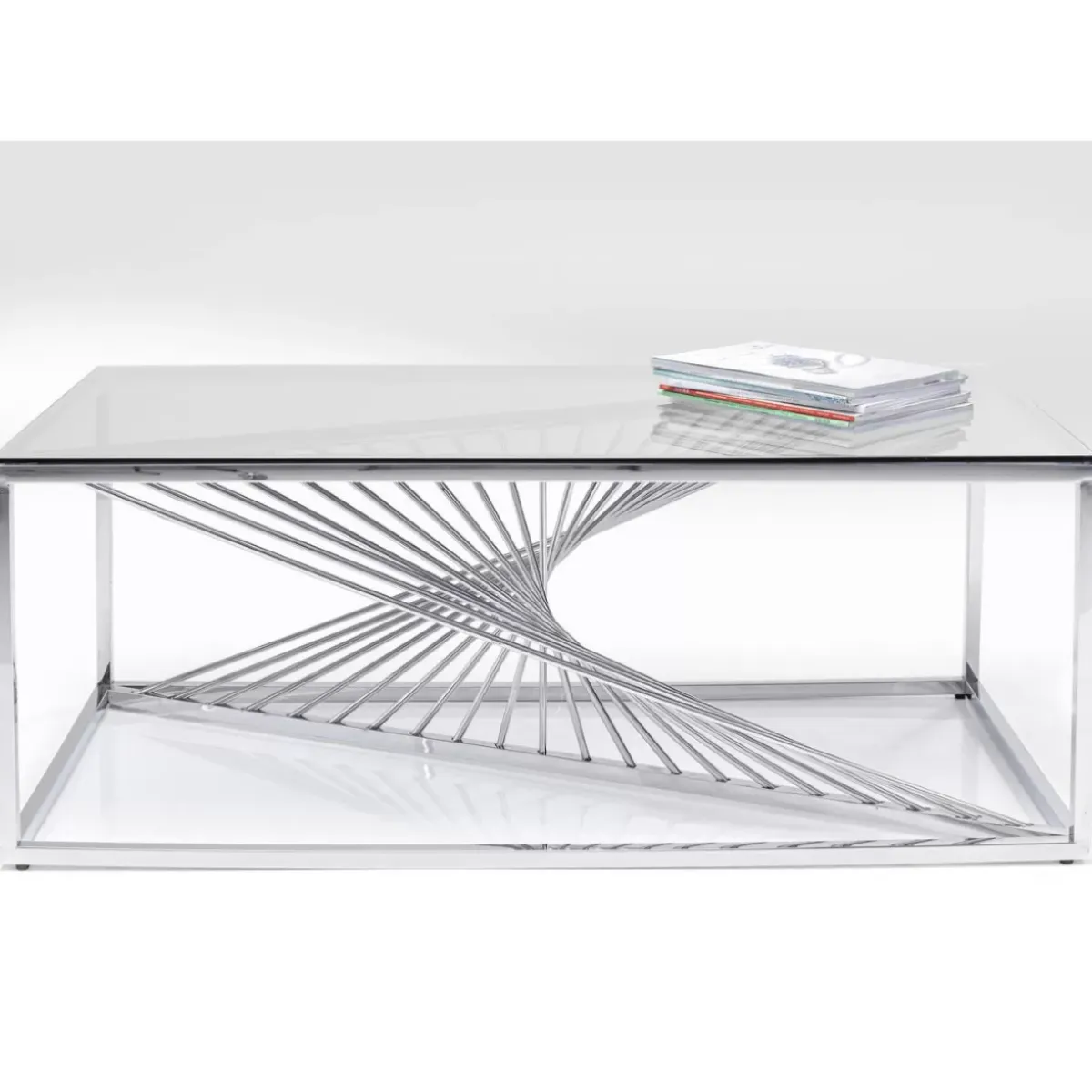 New Couchtisch Laser Silber Klarglas 120X60 Tische