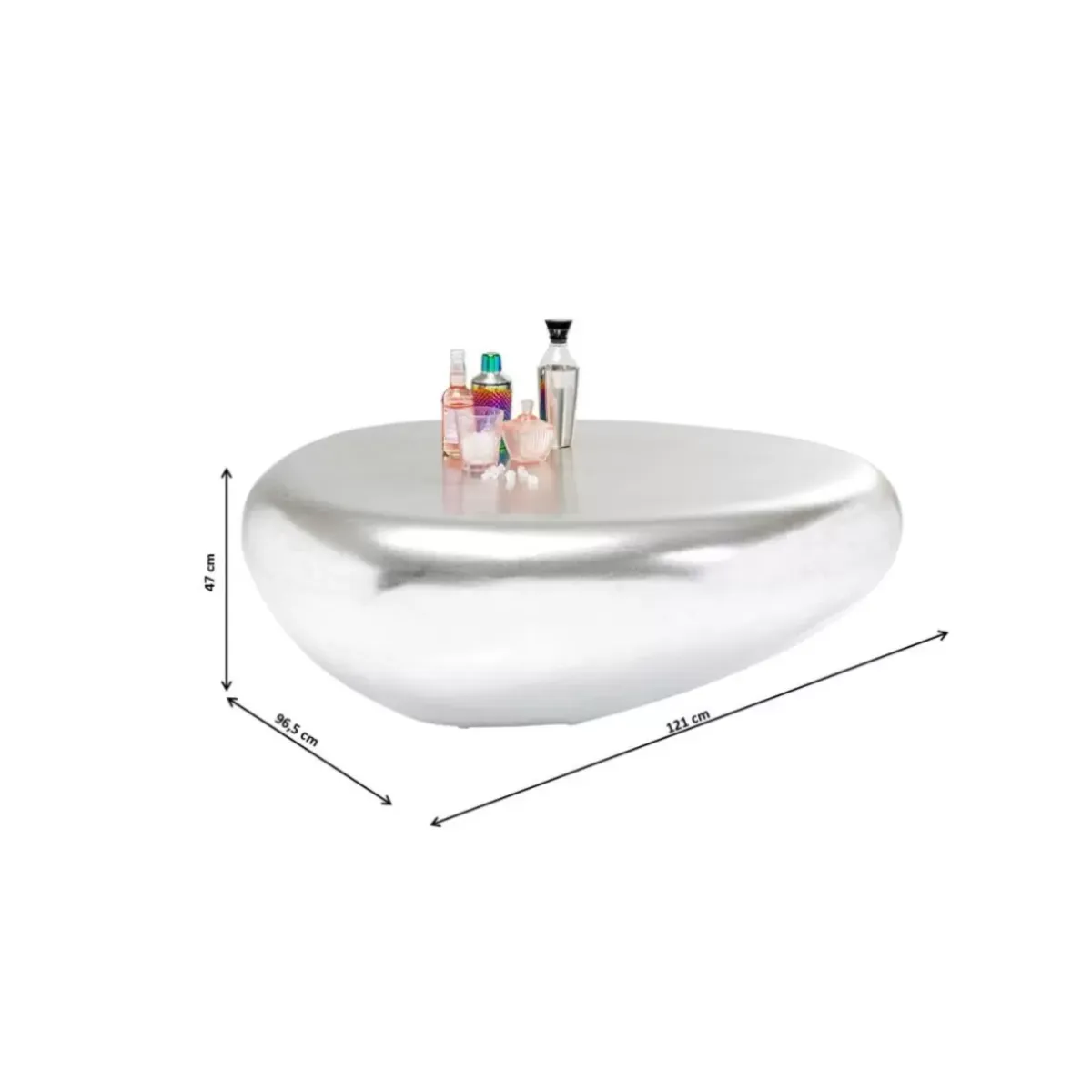 Online Couchtisch Pebble Silber 122X96 Tische