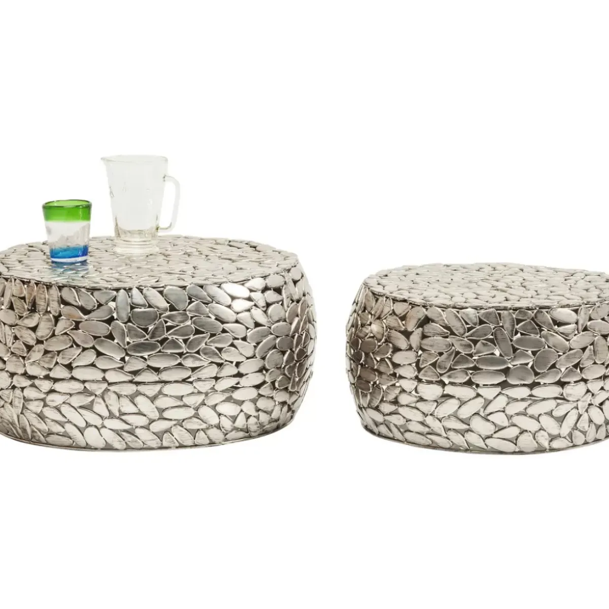 Discount Couchtisch Pebbles Deluxe Silber (2/Set) Tische