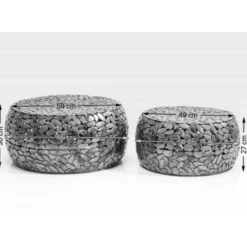 Discount Couchtisch Pebbles Deluxe Silber (2/Set) Tische