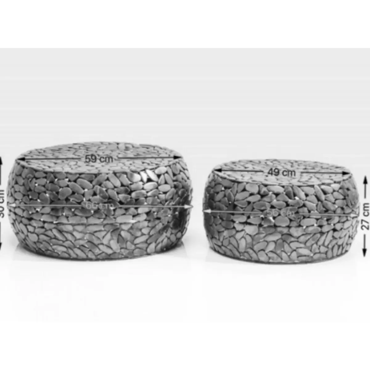 Discount Couchtisch Pebbles Deluxe Silber (2/Set) Tische
