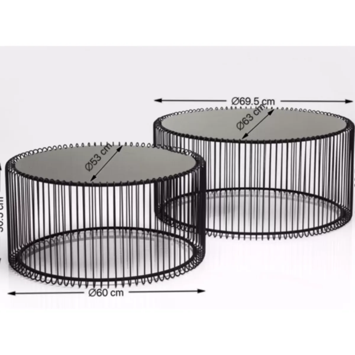 New Couchtisch Wire Black (2/Set) Tische