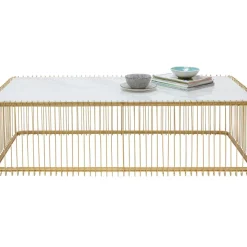 Online Couchtisch Wire Glas Marble Weis 145X70Cm Tische