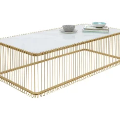 Online Couchtisch Wire Glas Marble Weis 145X70Cm Tische