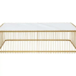 Online Couchtisch Wire Glas Marble Weis 145X70Cm Tische